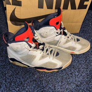 Nike Air Jordan 6 Retro in White, Navy, and Red